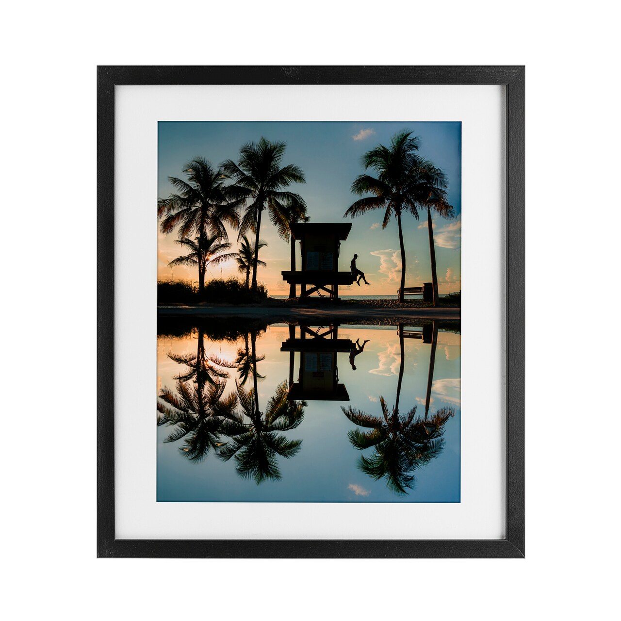 Stupell Industries Palm Tree Reflection Framed Print Under Glass, design by Jared Kreiss